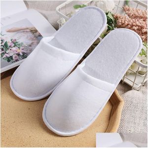 Zapatillas desechables El Travel Sanitary Party Spa Guest Close Toe Hombres Mujeres Accesorio de baño Drop Entrega Home Garden Hotel Suministros DHGDZ