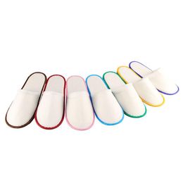 Wegwerpgloezers Fleece Hotel Slipper Anti-slip Huis Guestschoenen Dikke Travel Wit Bath Supplies Soft Delicate Slippers RRE15247