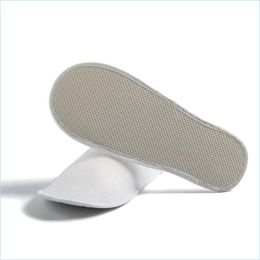 Zapatillas desechables Toalla blanca Punta cerrada Viajes El Spa Zapatos Juegos de baño Baño Ducha Accesorios de baño Entrega de la gota Inicio Dhpme