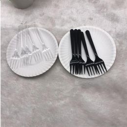 Disposable Small Spork Plastic Fork Dessert Ice Cream Cake Fast Food Wedding Party Verjaardag Combinatie Set van Servies