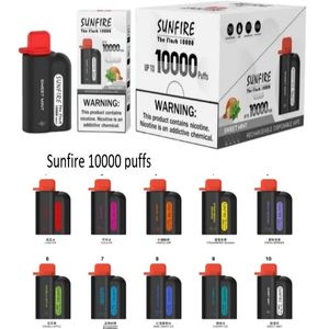 Disposable Sunfire S 10000 Puffs DTL Big Smoke 650 MAH 6 mg OEM avec couverture de poussière Verture d'air réglable