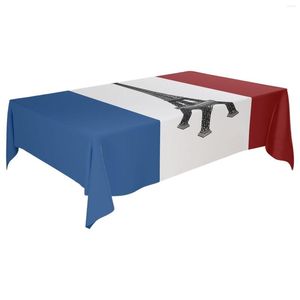 Mantel desechable con bandera de Francia, impermeable y resistente a las manchas con una tela gruesa, cubierta francesa, gabardina de poliéster