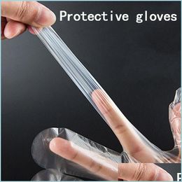 Cubiertas de mesa desechables Guantes transparentes Pe 100 piezas por lote Manos protectoras Hogar Cocina Limpieza del hogar Entrega directa Jardín Dhjtk