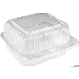 Wegwerp Afhaalcontainers Plastic Clamshell Afhaalbakjes Dessert Scharnierende Voedselcontainer To Go Dozen Voor Salades Pasta Sandwiches Dhqba