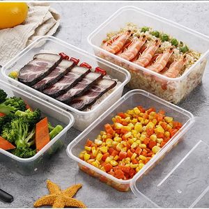 Contenedores desechables para llevar Alimentos de plástico Transparente Caja de embalaje Ensalada de frutas Almuerzo Bento Cajas Cocina Nevera Almacenamiento 231211