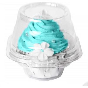 Wegwerpcontainers Groothandel Individueel Plastic Cupcake - Mini gecanneleerde cake container BPA Single Muffin To Go Case Drop D Dhvje