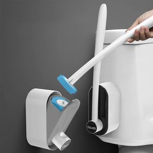 Wegwerp toiletborstels met wasmiddel wandmontage schone borstel set voor badkamer woning wc reinigingsgereedschap toiletaccessoires