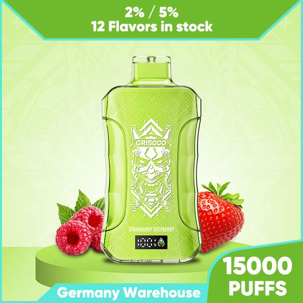 Vape jetable 15000 Puffs Bar 15k Puff Vapers 2% 5% Force Vape Juice Cigarette électronique à débit d'air réglable rechargeable avec écran d'affichage