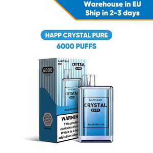 Wegwerp Vape 6000 6k trekjes elektronische sigaret 12 ml grote capaciteit 1500 mAh batterij Ecig met LED-licht 10 beste fruitaroma's