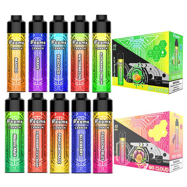 Vape jetable Big Cloud Feemo Cannon cigarette électronique jetable MTL-DTL avec 18 ml de vaporisateur de jus électronique vape mod EU Expédition en gros bon prix