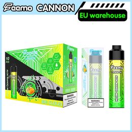 Boîte de vape jetable Kit de démarrage Vape Feemo Cannon 18 ml boîte de vaporisateur de vapeur stylo 0,5 ohm bobine de maille Big Cloud avec charge de type C de 850 mah pour une expédition rapide