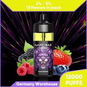 Wegwerp vape happ BAR 12000 Rookwolken oplaadbare Vapes desechable Pen sigaret Vap Apparaat vaper Starter Kit eu magazijn