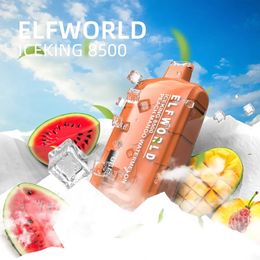 Vape jetable ICEKING Elfworld Puff Affichage numérique IceKing 8500 bouffées Vapes 550Mah Recharger Batterie 17ML Randm Puff 9000 9k 10000 10k 12000