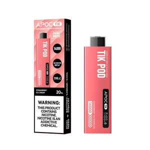 Vape jetable originale APOC marque TIK 14000 Puff Vape stylo cigarettes électroniques 3% Vape Kit 10 saveurs