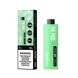 Vape jetable Original APOC TIK 14000 Puff Vape Pen Cigarettes électroniques 3% Vape Pen 10 saveurs