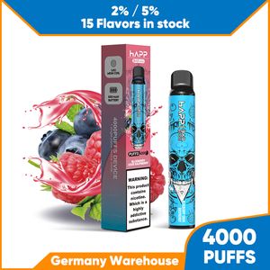 Wegwerp Vape Pen 4000 4k trekjes E-sigaret 15 Fruit Gemengde smaken Goede smaak Magazijn in Duitsland Snelle levering Hot selling Damp Bulkprijs