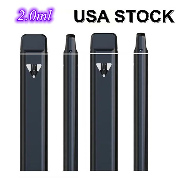 Bolígrafos vape desechables 2,0 ml Vaporizador en blanco Cigarrillo electrónico 350 mAh Batería recargable Kit de inicio vacío Tapas a presión EE. UU. STOCK Bobinas de cerámica Cargador tipo C Aceite grueso