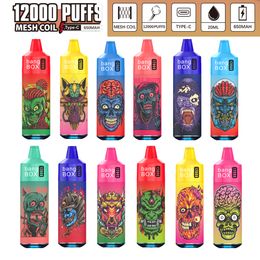 Vape jetable Puff 12000 bouffées Bang box 12K Vapes desechable vaper cigarette électronique 650mah batterie rechargeable 22ml Pod razz bar Puff 15000 Vaporisateur