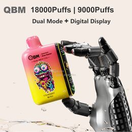 Vape Disposable QBM 18000puffs 9000puffs 18K 28ml Préchargement 650mAh Affichage intelligent rechargeable de puissance Crazvapes vs Geek Bar Bang 18K