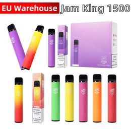 Wegwerpvapes Jam King 1500 bladerdeegvape desechable poco vape EU Warehouse 4,8 ml 850 mah 2% 20 mg sigaretta elettronica enkele vape-pen vs razz bar elfbar