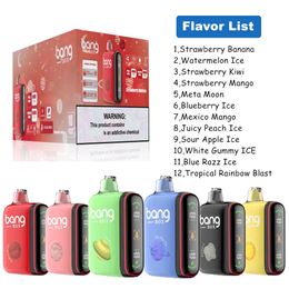 Vapes jetables LED cigarette électronique numérique bangBOX Pro Puff 18000 Vape Mesh Coil Vaper Pen Puffbar 650Mah Batterie Puff Tornado HIFANCY Puff 15k Puff 16k Cig