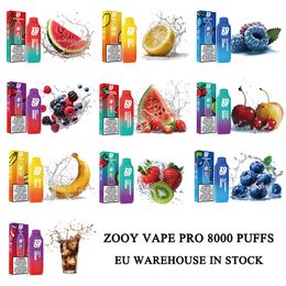 UE Warehouse Vapes desechables Puff 8000 E cigarrillos Desechables Zooy Pro Cola Bottle 8000 Puffs Dispositivo Zooy Pro Recargable Vaporizador de bobina de Mesh PrefelledMesh
