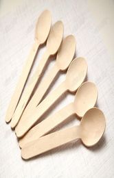 Spoon en bois jetable mini glace à la crème à la cuillère en bois scoop scoop fête de table de table de cuisine accessoires
