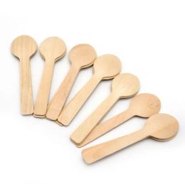 Cuillère En Bois Jetable Mini Cuillère À Crème Glacée En Bois Western Dessert Scoop De Noce Vaisselle Cuisine Accessoires 100 Pcs SN2111