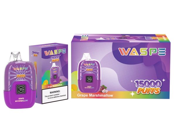 disposer de vapeur Vaper Vaper Vapes 15000 Puff Digital Box Vapes Disposables E Cig Grape Grochallome Frambmallome Pomegranate JUIET