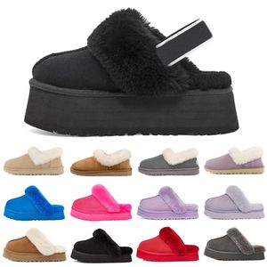 Disquette Slippers Funkette Slides Designer Sandalen Heren Dames Bont Sliders Slip-On Slippers Kastanje Zwart Gloom Houtskool Rood Heren Slipper Slide Sandal Scuffs 35-42