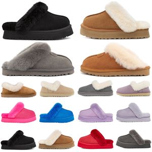 Disquette Slippers Dia's Designer Sandalen Mannen Vrouwen Bont Sliders Instappers Slippers Kastanje Zwart June Gloom Houtskool Rood Roze Heren Slipper Slide Sandaal Slijtage 35-42