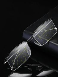 Distance double utilise verres de lecture Smart Zoom Lunettes de lecture progressive Multifocus Old Flower Goggles Antifatigue Presbyopic EY7000233