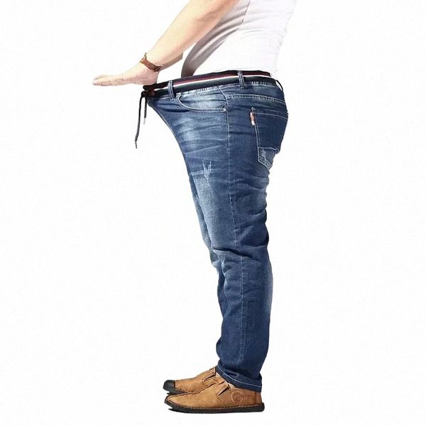 Distred Extra Large Jeans pour hommes Stretch Denim pantalon 6XL 7XL 8XL grande taille hommes pantalons déchirés 160 KG mâle élastique Jean l8XC #