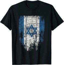 Distressed Israel Flag T-shirt 100% katoen o-neck zomer korte mouw casual heren t-shirt maat S-3XL 240424
