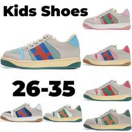 Zapatos para niños desgastados Zapatillas de deporte de diseñador sucias Screener Niño pequeño Causal Zapato clásico Niño Bebé Italia Polvo Entrenadores Niños Niña Azul Rojo