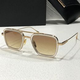 DITA FLIGHT 006 Gafas de sol para hombre estilo estrella de Hollywood chapado en oro marco artesanal gafas de sol de diseñador ultra claras caja original