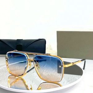 Dita Mach six hommes Femmes Lunettes de soleil Designer Metal Vintage Polygon Diamond Cut Classic Crafet Collection de soleil Boîte d'origine