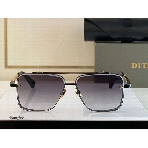 Dita H Six Johnson Designer de haute qualité des lunettes de soleil pour hommes de lunettes rétro Brand de mode Boîte de ruban métal