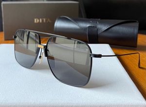 DITA's nieuwste DTS100-A-05 dubbele geëlektroplateerde zonnebril, zonnebrillen, heren en dames casual zwarte super Super