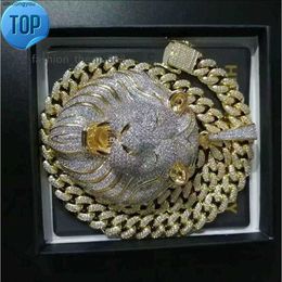 Div2 Colliers Bijoux pour hommes Hip Hop Pendentif glacé Collier de luxe Designer Bling Diamant Chaîne à maillons cubains Gros pendentifs Lion Animal Rappeur Accessoires34