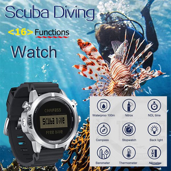 Computadoras de buceo Relojes de buceo multifuncionales Brújula de buceo profesional impermeable Navegación subacuática luminosa Deportes acuáticos Brújula digital