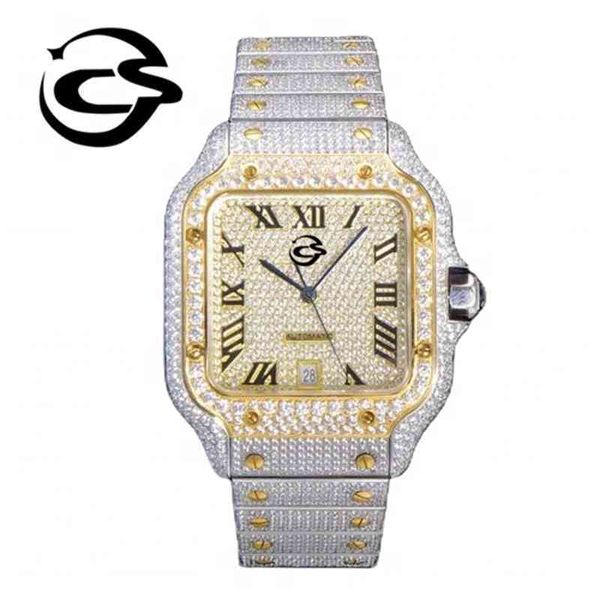 Montre arabe de luxe pour plongeur, 39.8mm, mouvement 2824, Quickswitch W2sa0009, marque bicolore Vvs Icy Babys Breath Diamond Xyxt