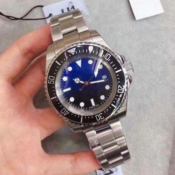 La llegada del reloj mecánico automático de 44 mm de gran tamaño clásico de los buzos de la mercancía se convierte en un diseño de lujo azul entre el agua de mesa masculina275b