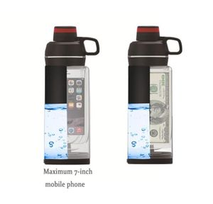 Bouteille d'eau de détournement avec l'organisateur de pilule de cachette secrète de poche de téléphone peut cachette de gobelet en plastique pour l'outil bonus de l'argent 21564576