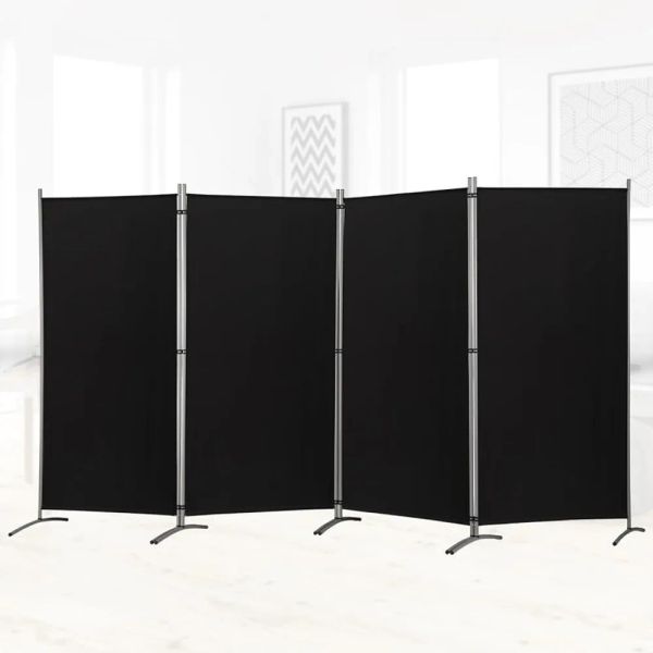 Diviseurs 136''w x 20''''d x 71''h Partition d'écran pour le diviseur de pièce Partition Pliate Privacte séparateur noir biombos Mur debout