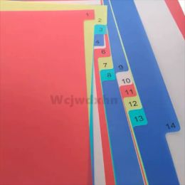 Divisores 31 páginas Papel de plástico Papel de separación de color 11 orificio de hoja suelta A4 Archivo Index Paper etiqueta Catálogo de papel de marcado Papel