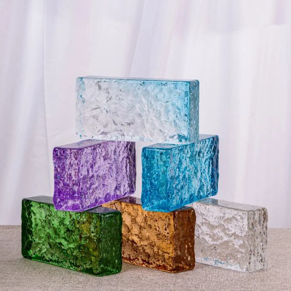 Dividers Double face glace Crystal Glass Brick Partition Mur Crystal Brick Transparent Bubble Brick Hot Brick Toilet