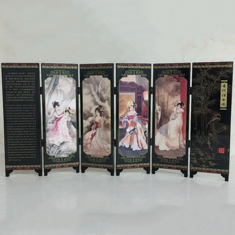  Bölücüler Katlanır Büyük Güzellikler Bölünme Gizlilik 6 Panel Ayırıcının Altın Lake Çerçeve Odası Ekranı Bölme 48*24*0.6cm Çince