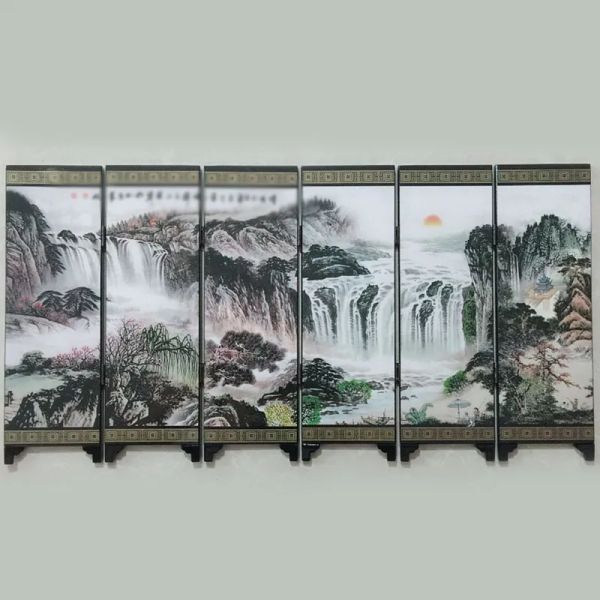 Dividers Gift Oriental Office Divider d'écran en bois séparateur rétro Mur chinois intimité Small Mini Pliage Room Crafts