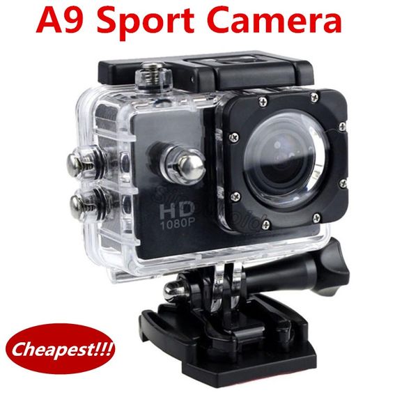 Plongée 2.0 pouces écran A9 caméra d'action Full HD Mini Sport DV 1080p manuel étanche caméra casque caméscopes moins cher A9 Sport Camera